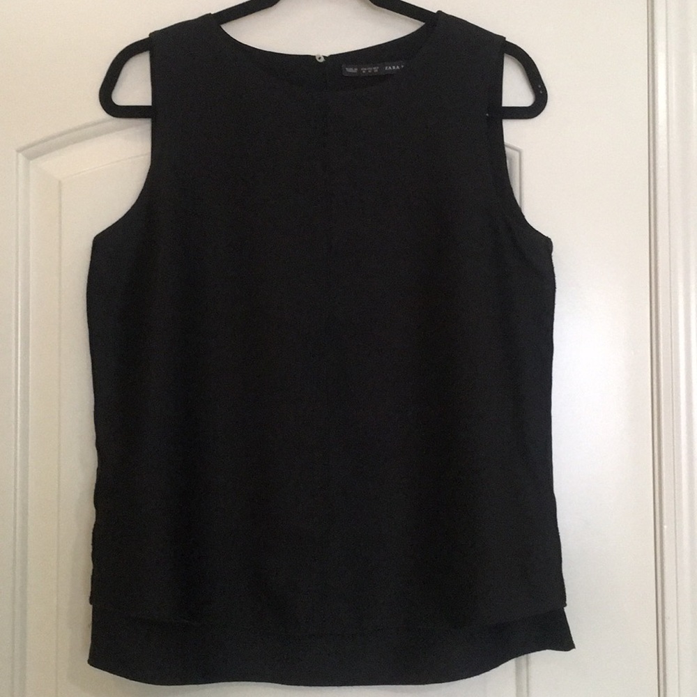 Zara Basic Black Blouse Lining Size M - image 1